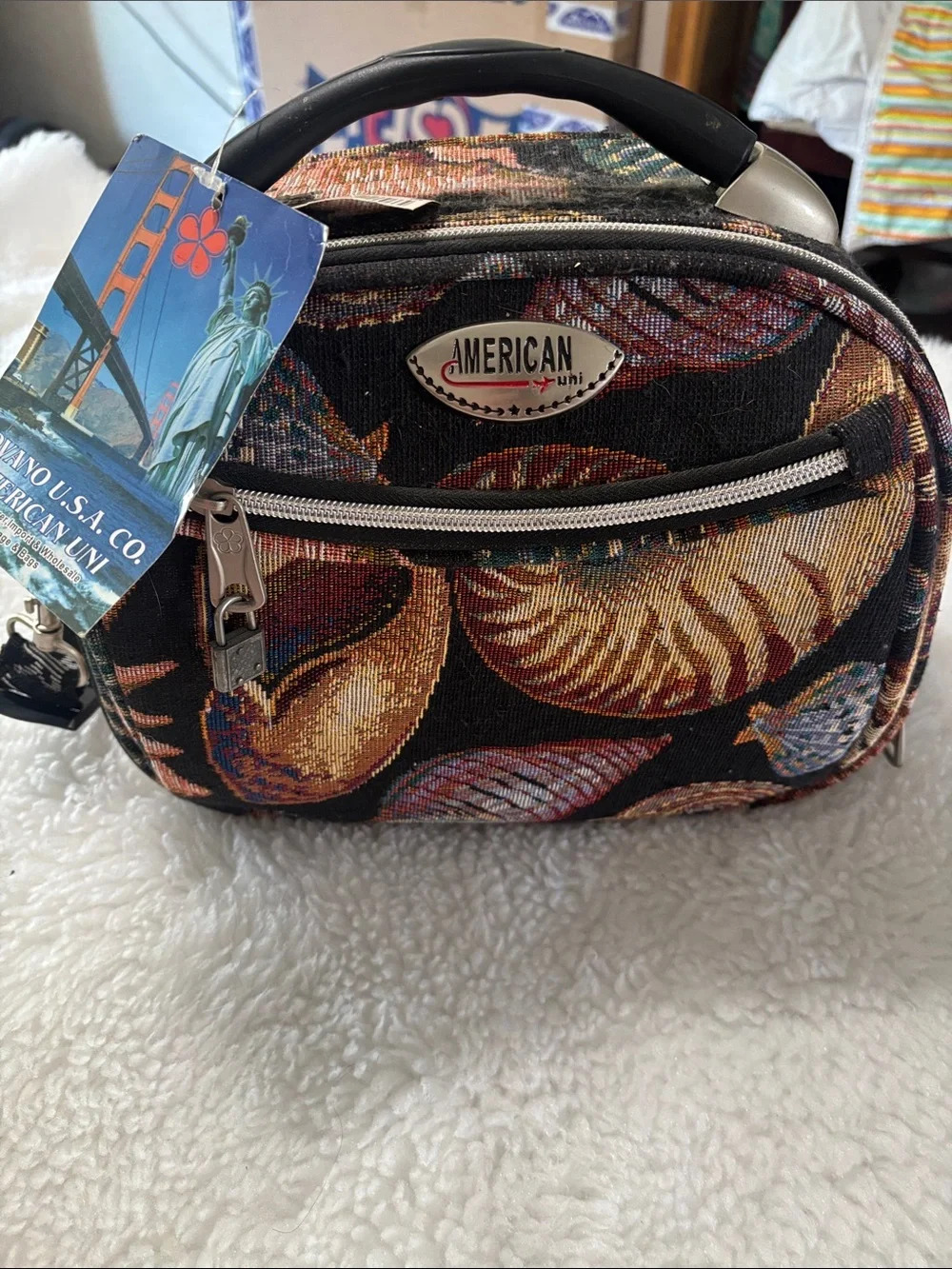 Black Floral Travel Toiletry Bag